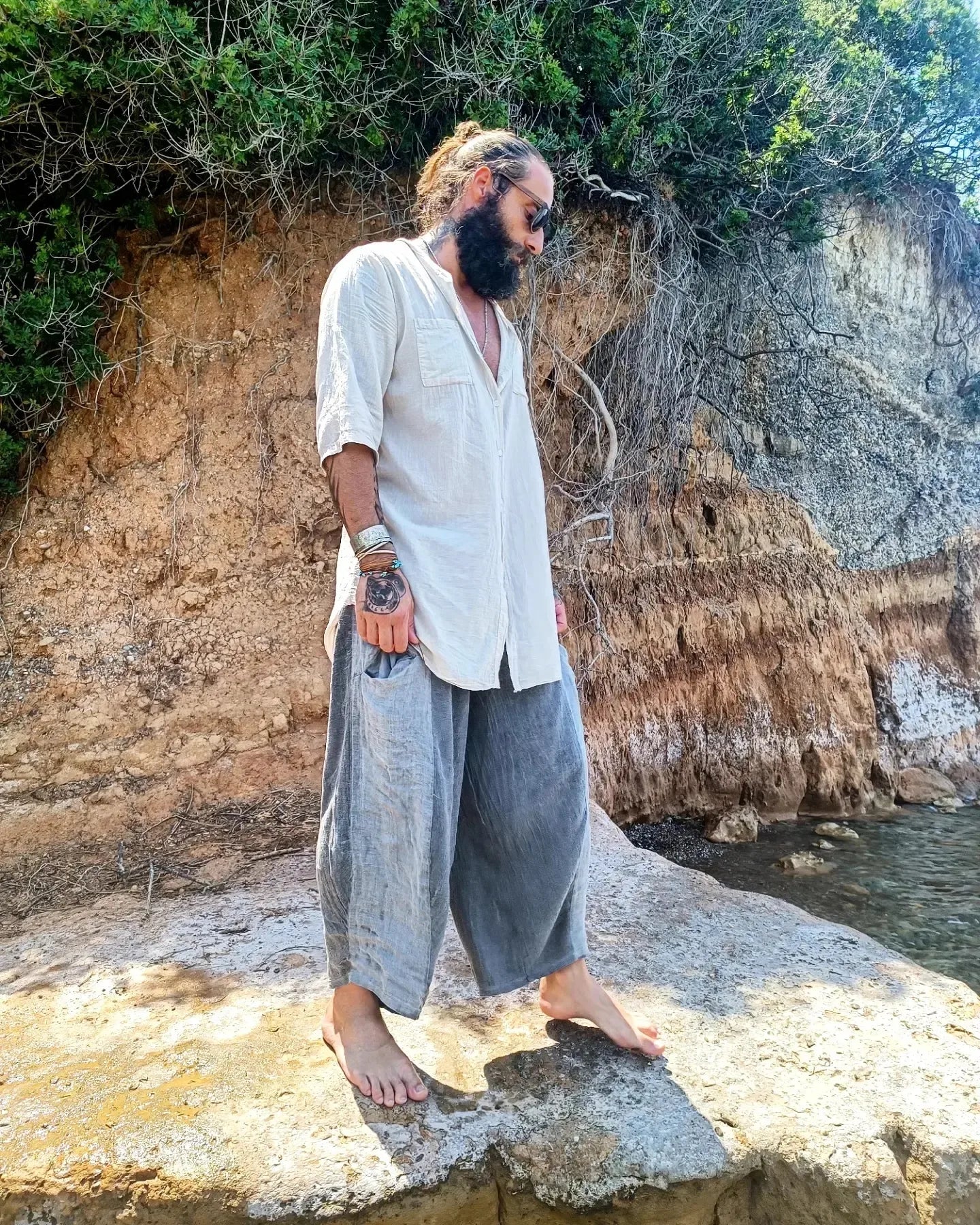 SEASHIRT βαμβακερή πουκαμίσα σε άνετη γραμμή - Bohoskull