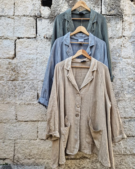 Favio oversized λινό πουκάμισο