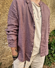 AVEL λινό πουκάμισο στενή γραμμή - Bohoskull