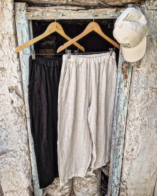 Kallum oversized Λινή παντελόνα