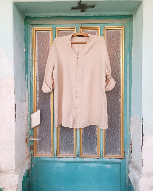 BEIGE LINEN SHIRT - Bohoskull