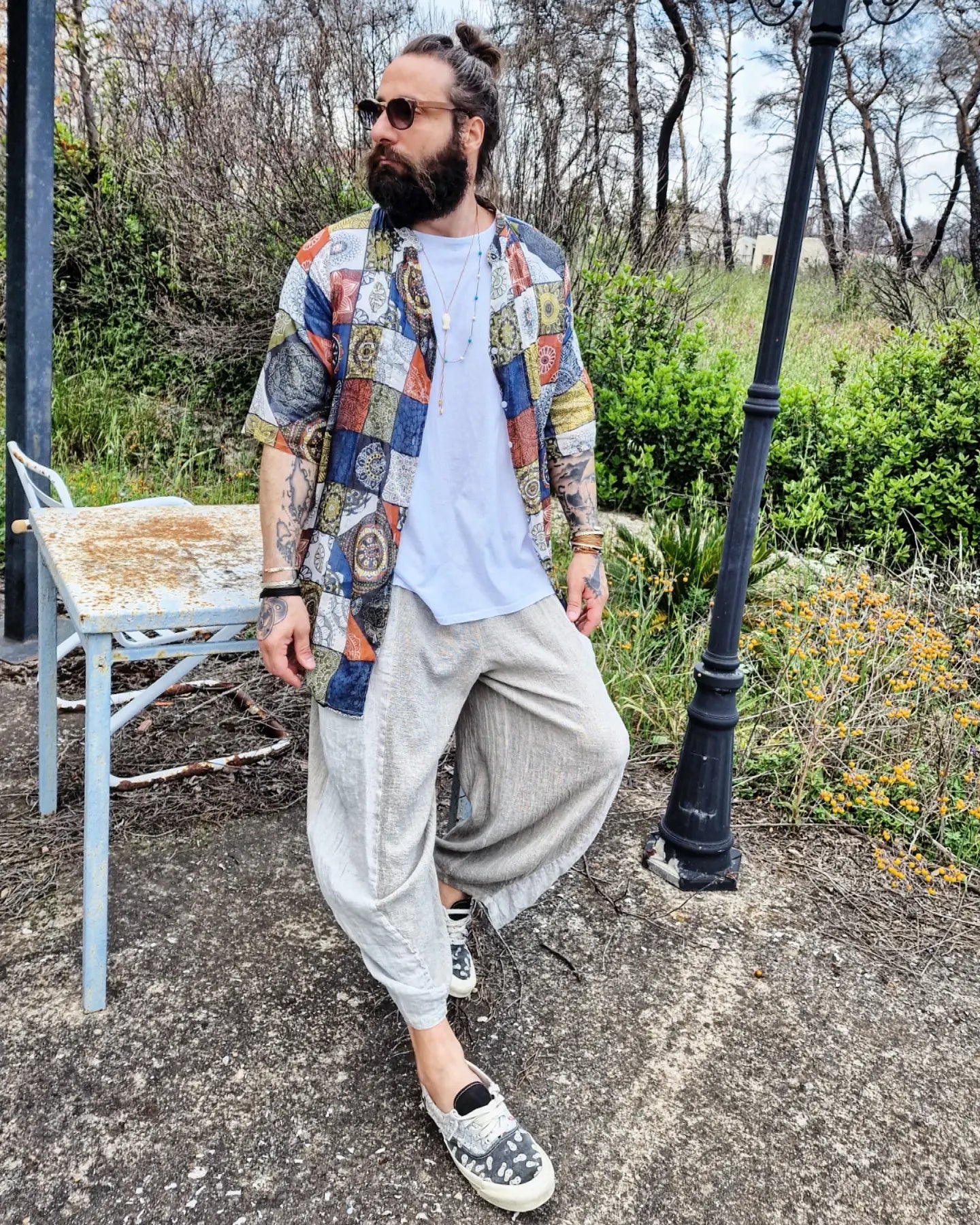 INDIASHIVA πουκαμίσα σε άνετη γραμμή - Bohoskull