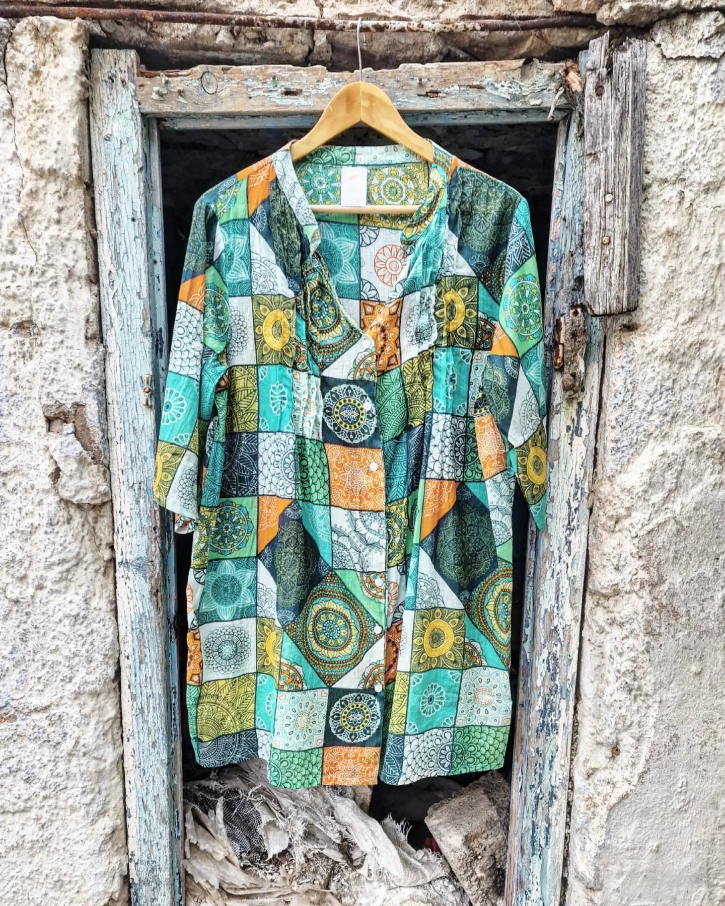 INDIASHIVA πουκαμίσα σε άνετη γραμμή - Bohoskull