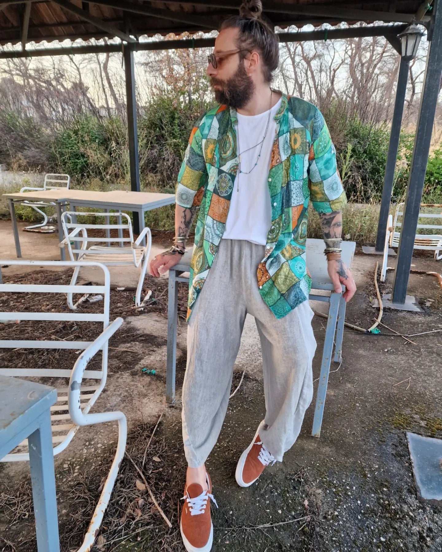 INDIASHIVA πουκαμίσα σε άνετη γραμμή - Bohoskull