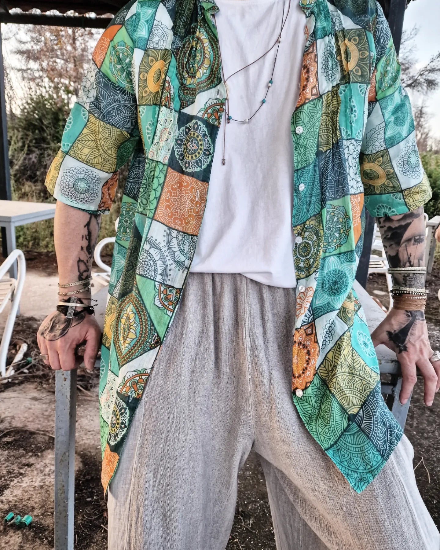 INDIASHIVA πουκαμίσα σε άνετη γραμμή - Bohoskull