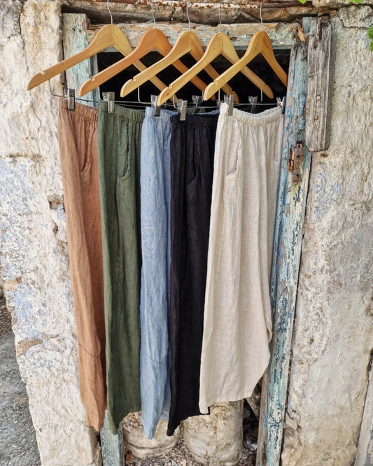 NOAM Λινό παντελόνι σε άνετη γραμμή - Bohoskull