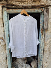 AVEL λινό πουκάμισο στενή γραμμή - Bohoskull