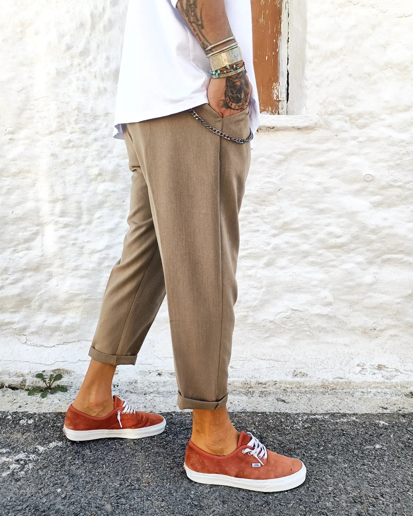 WILLIAM υφασμάτινο παντελόνι σε κανονική γραμμή - Bohoskull