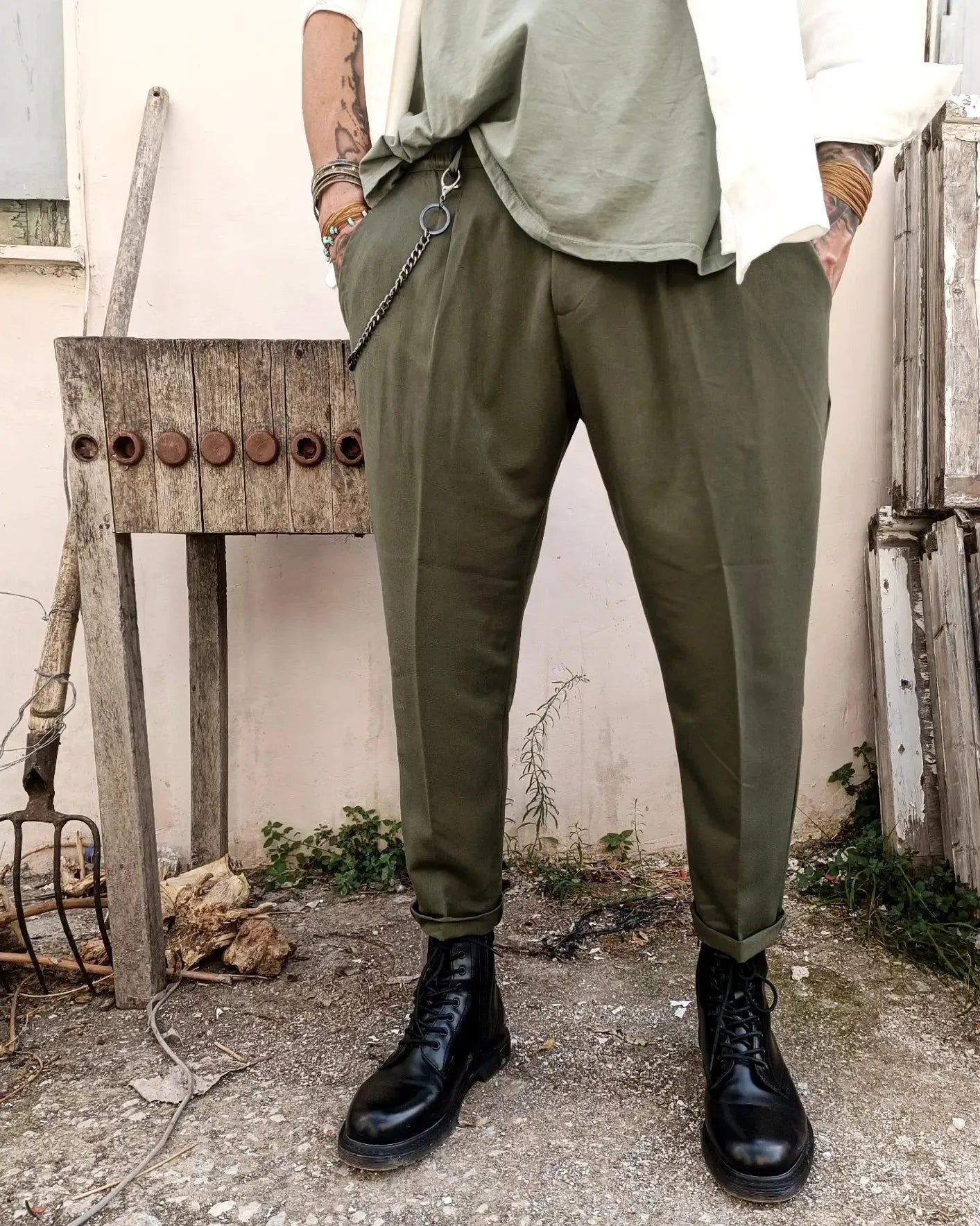 WILLIAM υφασμάτινο παντελόνι σε κανονική γραμμή - Bohoskull