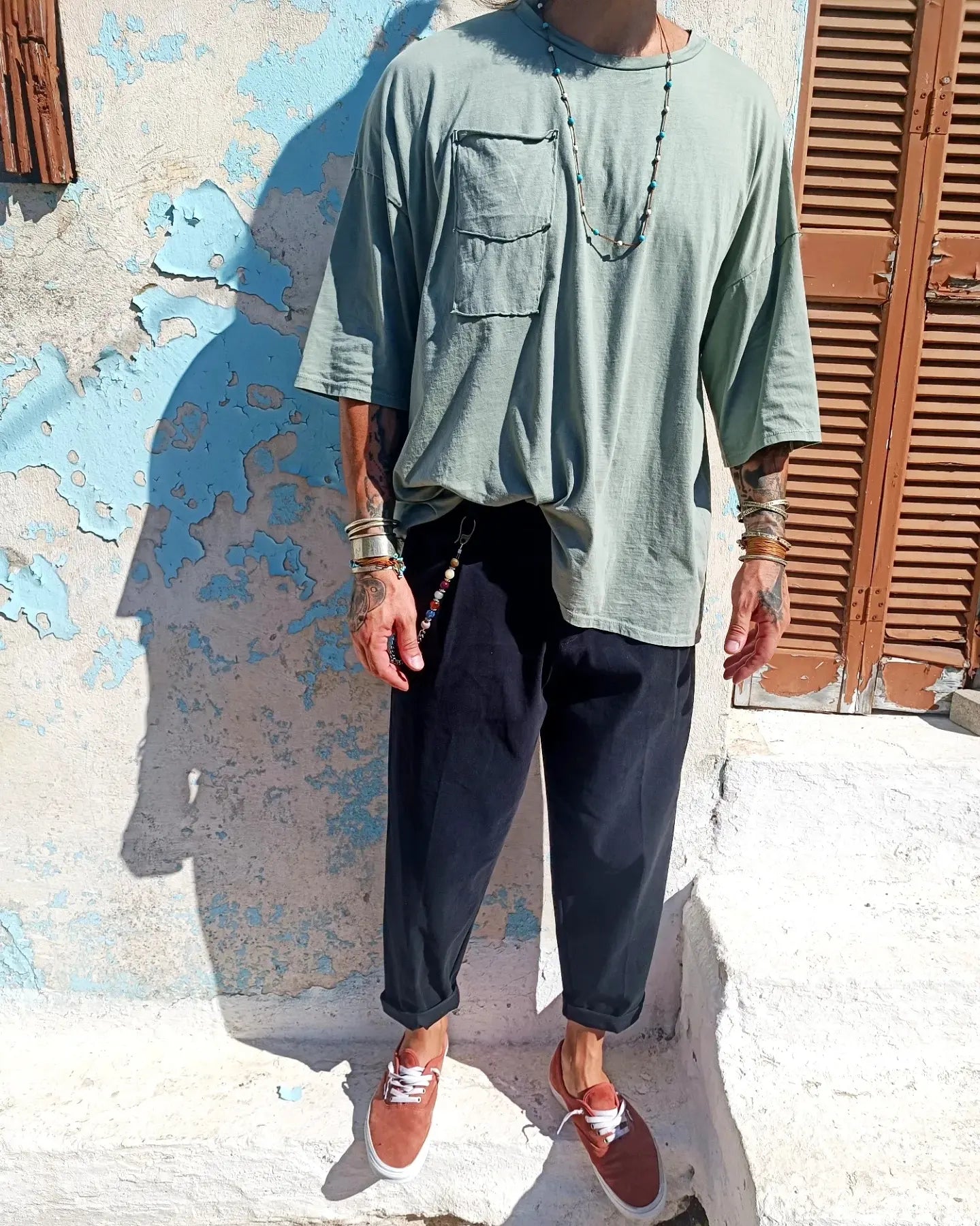 ROMUALD υφασμάτινο παντελόνι σε κανονική γραμμή - Bohoskull