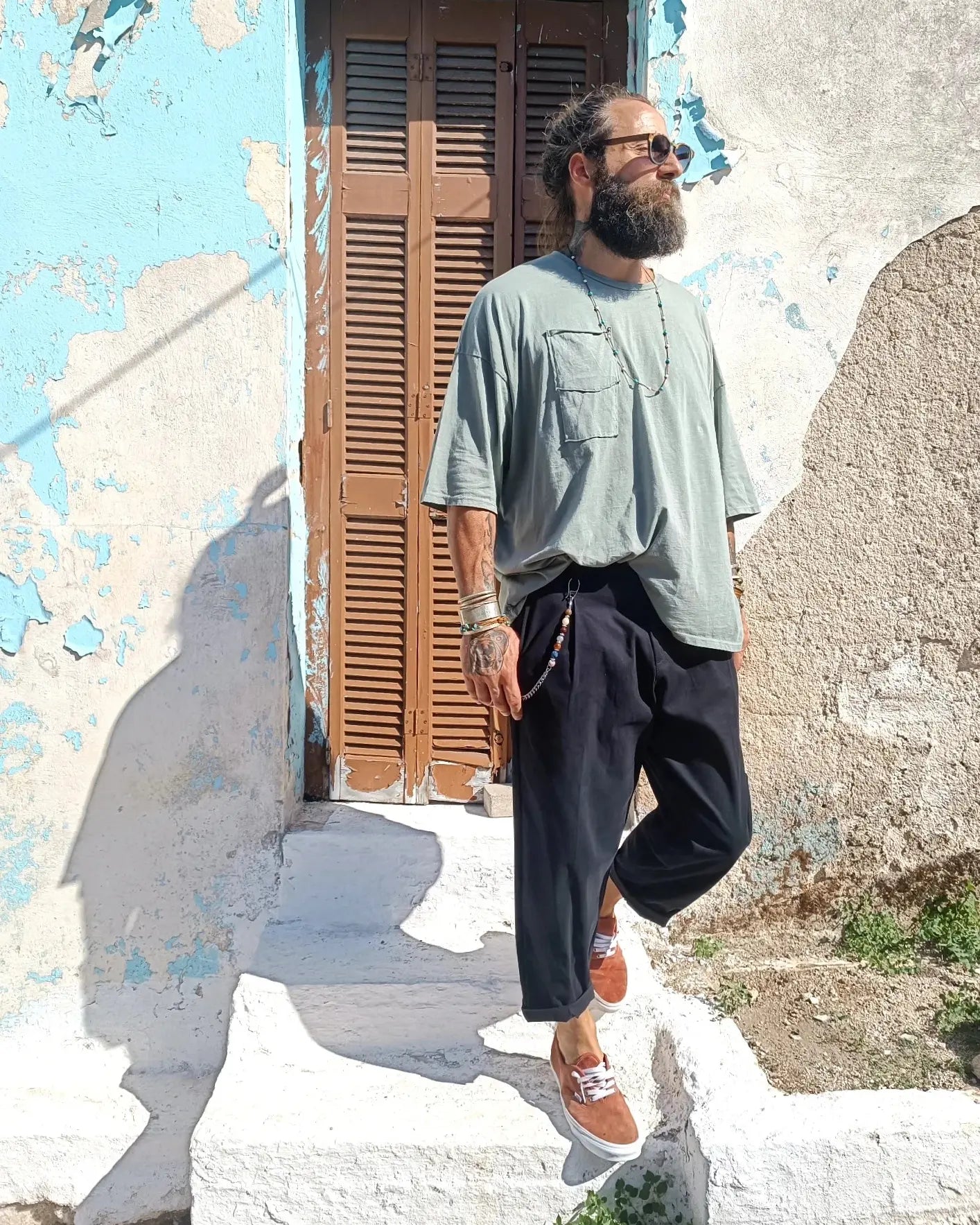 ROMUALD υφασμάτινο παντελόνι σε κανονική γραμμή - Bohoskull