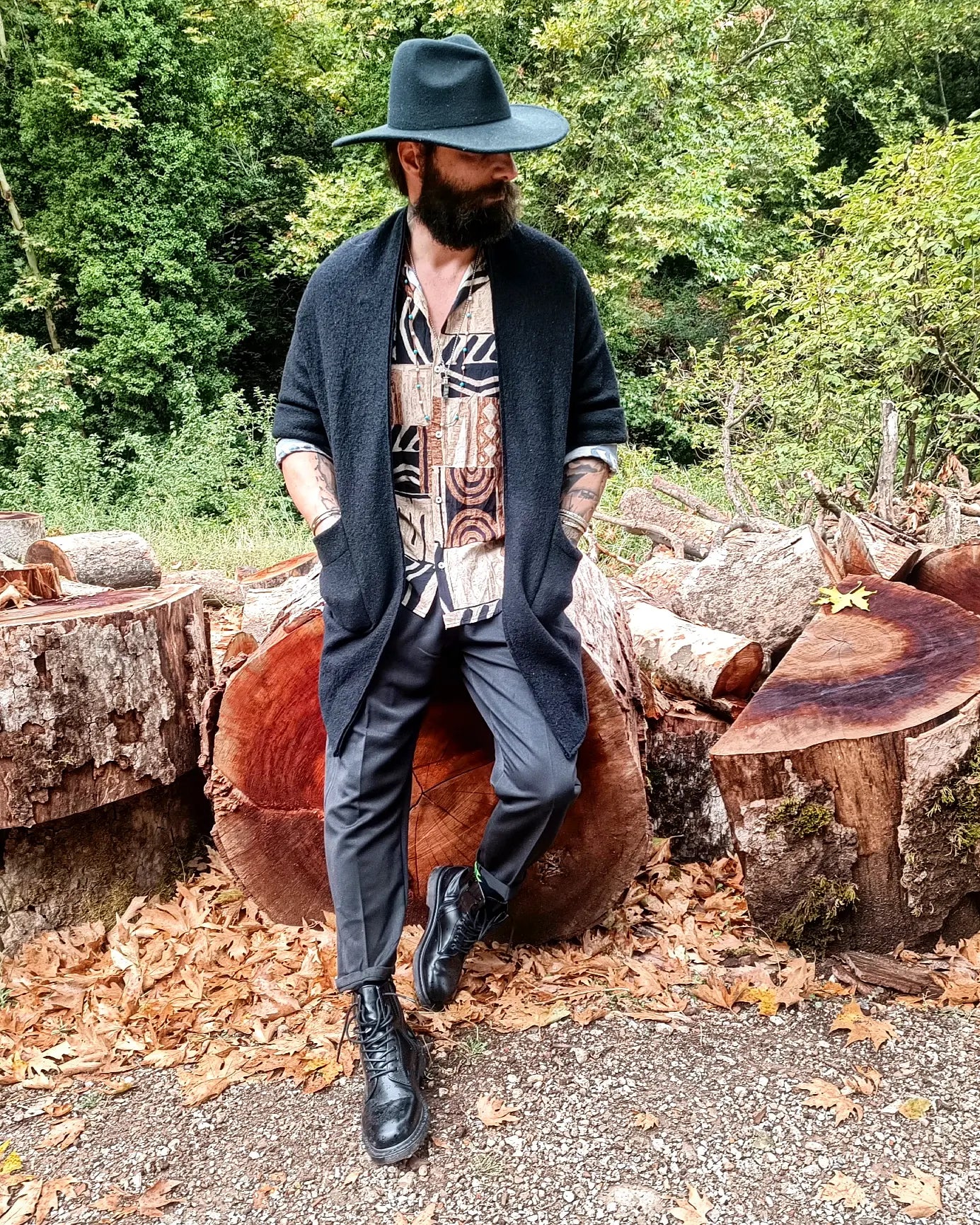 QUENTIN υφασμάτινο παντελόνι σε κανονική γραμμή - Bohoskull