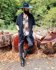 QUENTIN υφασμάτινο παντελόνι σε κανονική γραμμή - Bohoskull