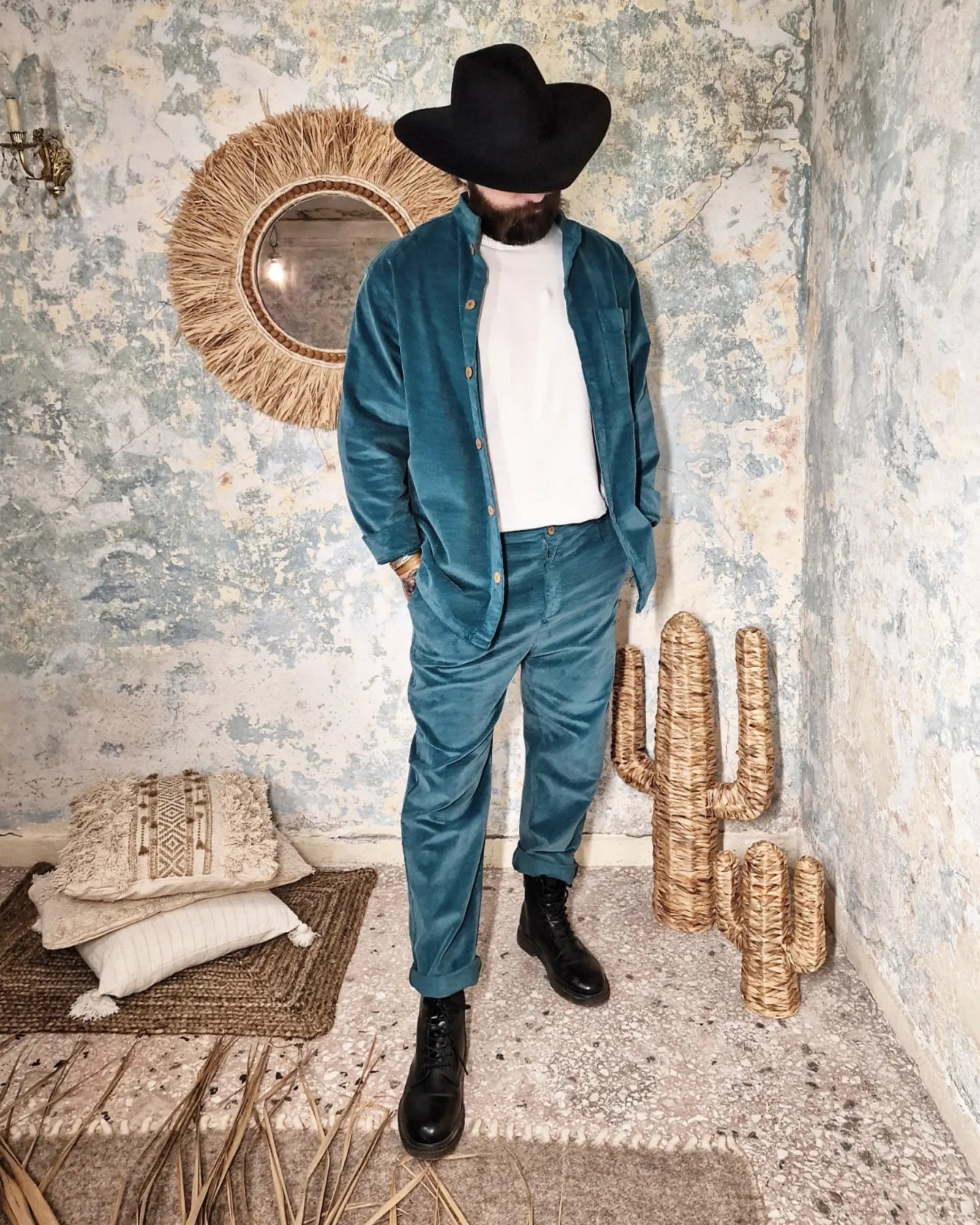 ANTIBES κοτλέ jacket-shirt - Bohoskull