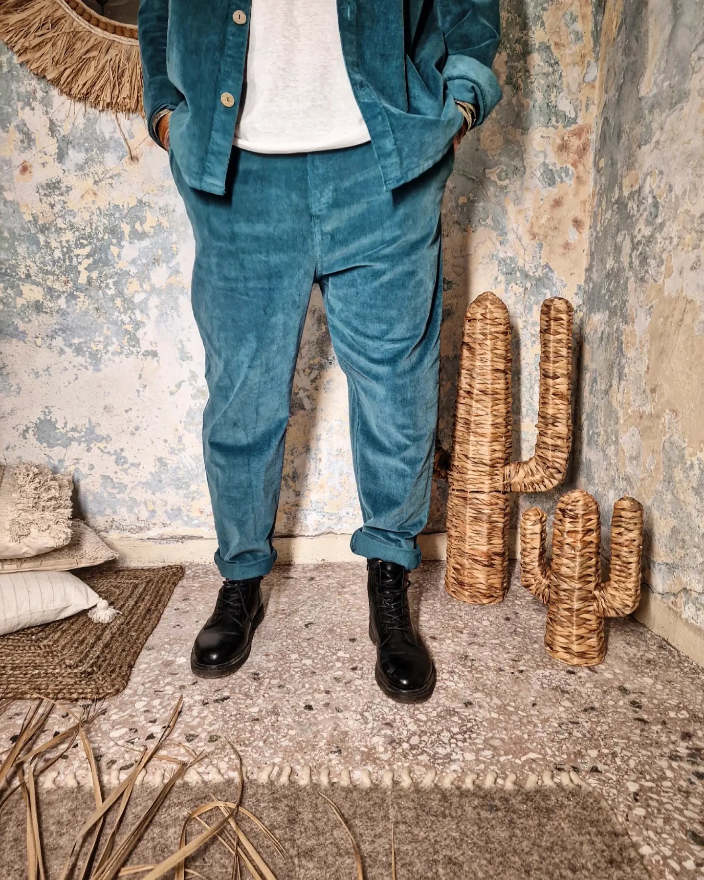 ABDONISE κοτλέ παντελόνι σε άνετη γραμμή - Bohoskull