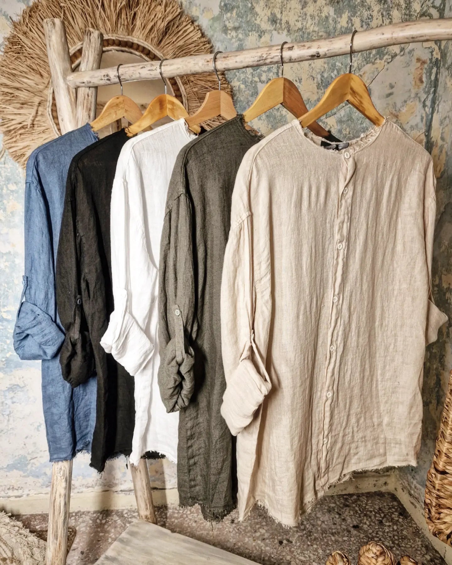 AIMARD λινό πουκάμισο στενή γραμμή - Bohoskull