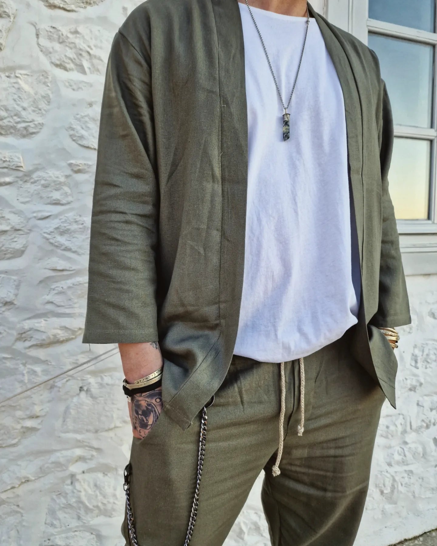 LIVI set παντελόνι και κιμονό σε κανονική γραμμή - Bohoskull