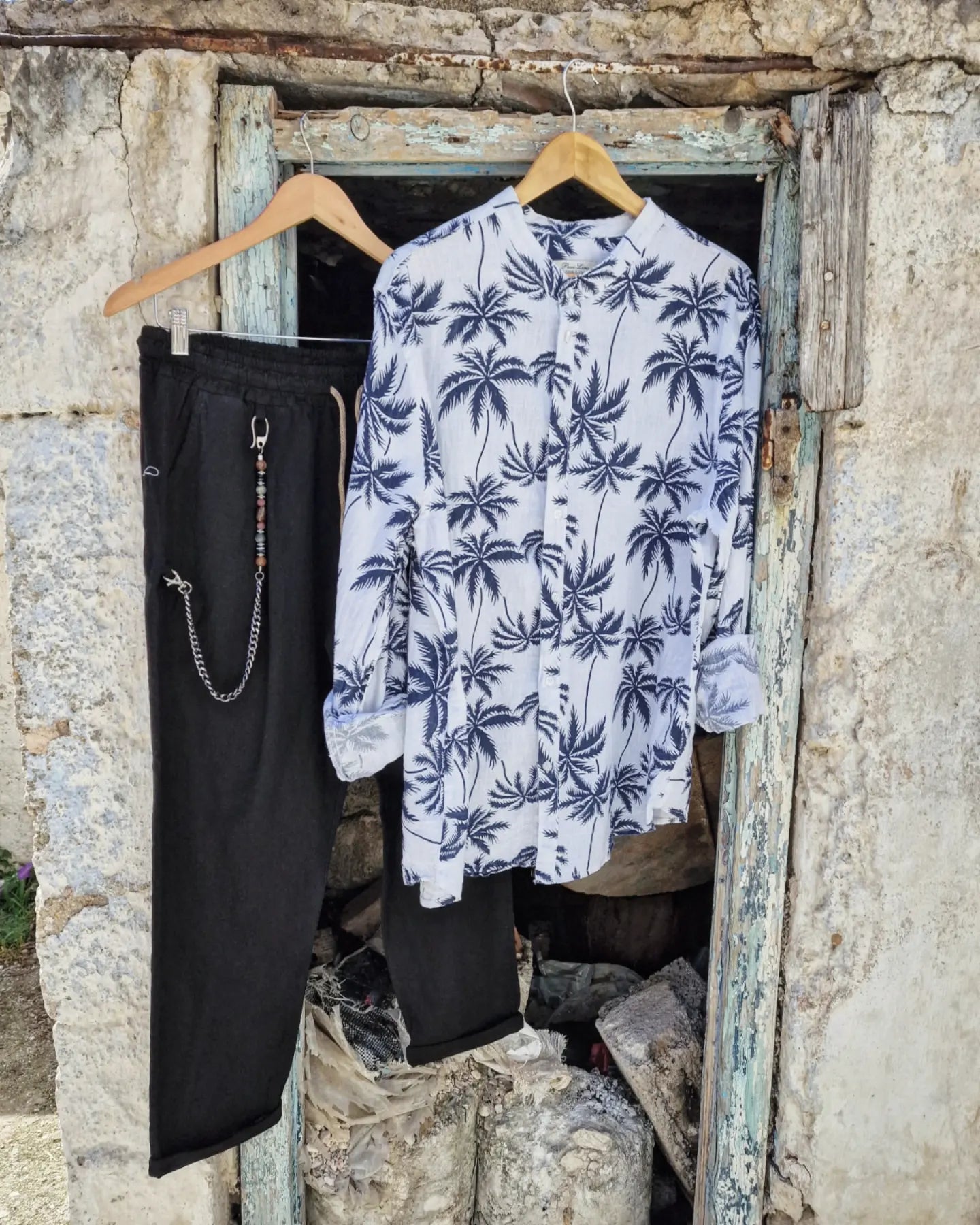 PALM TREE λινό πουκάμισο - Bohoskull