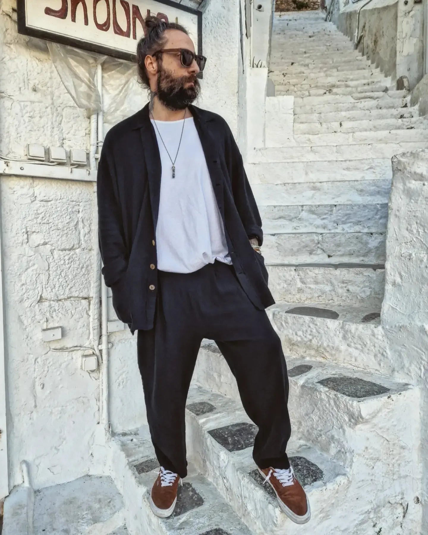 ALABAMA υφασμάτινο παντελόνι σε κανονική γραμμή - Bohoskull