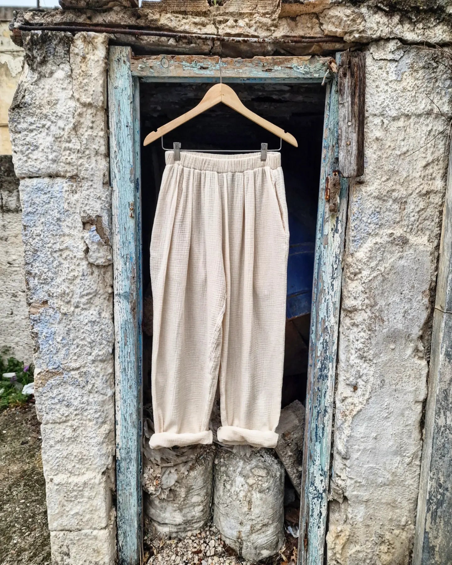 ETHAN βαμβακερό παντελόνι σε άνετη γραμμή - Bohoskull