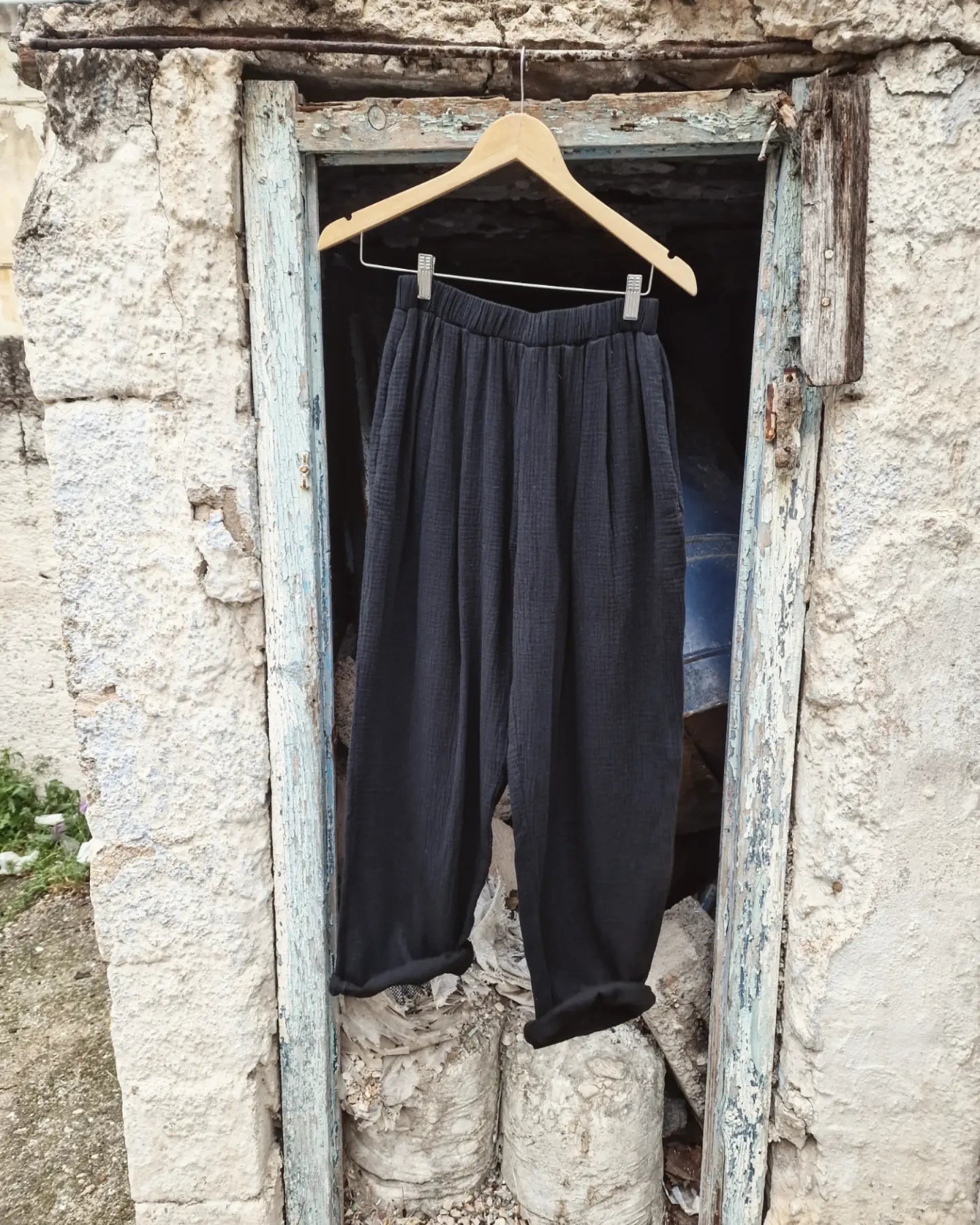 ETHAN βαμβακερό παντελόνι σε άνετη γραμμή - Bohoskull