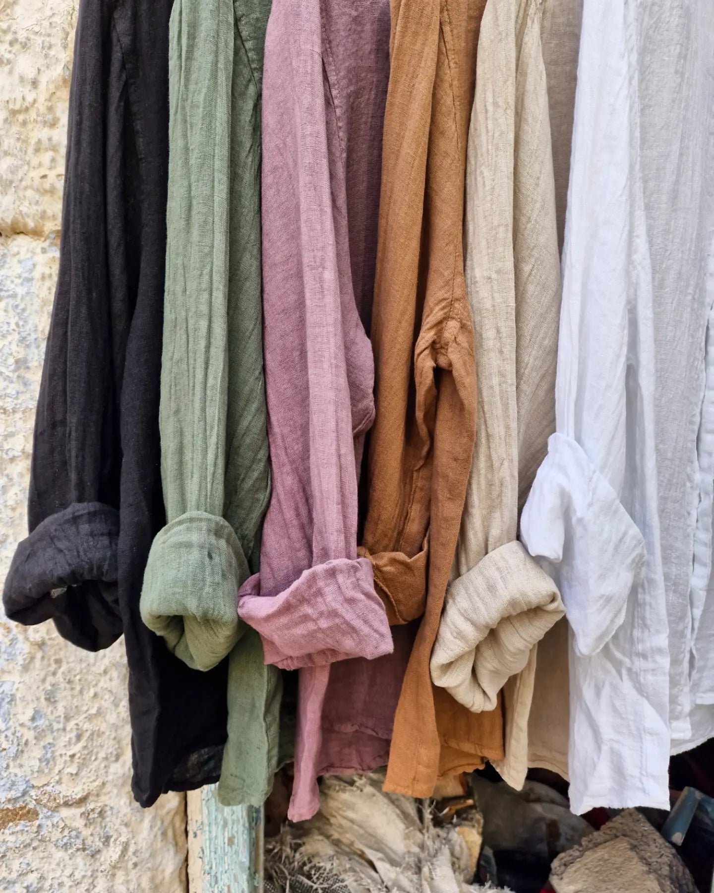 AVEL λινό πουκάμισο στενή γραμμή - Bohoskull