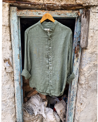 AVEL λινό πουκάμισο στενή γραμμή - Bohoskull