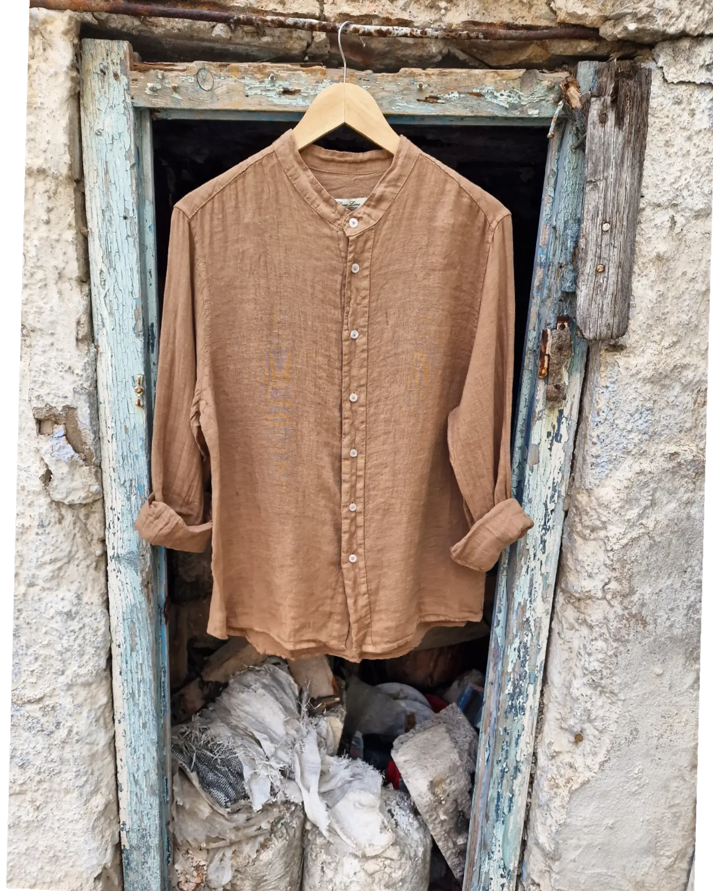 AVEL λινό πουκάμισο στενή γραμμή - Bohoskull