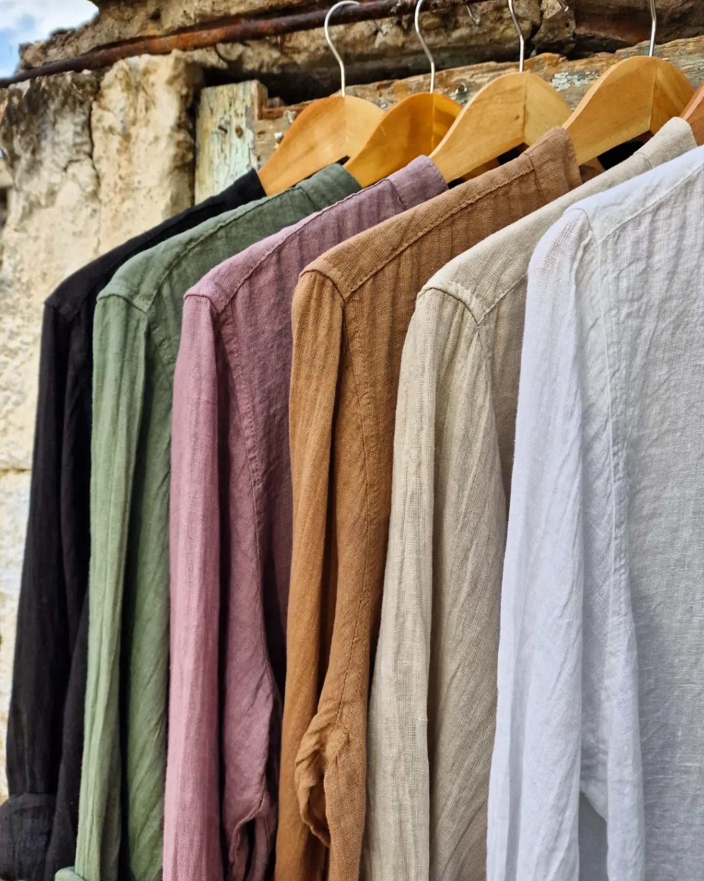 AVEL λινό πουκάμισο στενή γραμμή - Bohoskull