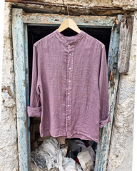 AVEL λινό πουκάμισο στενή γραμμή - Bohoskull