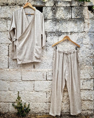Vakaris linen kimono and pants set