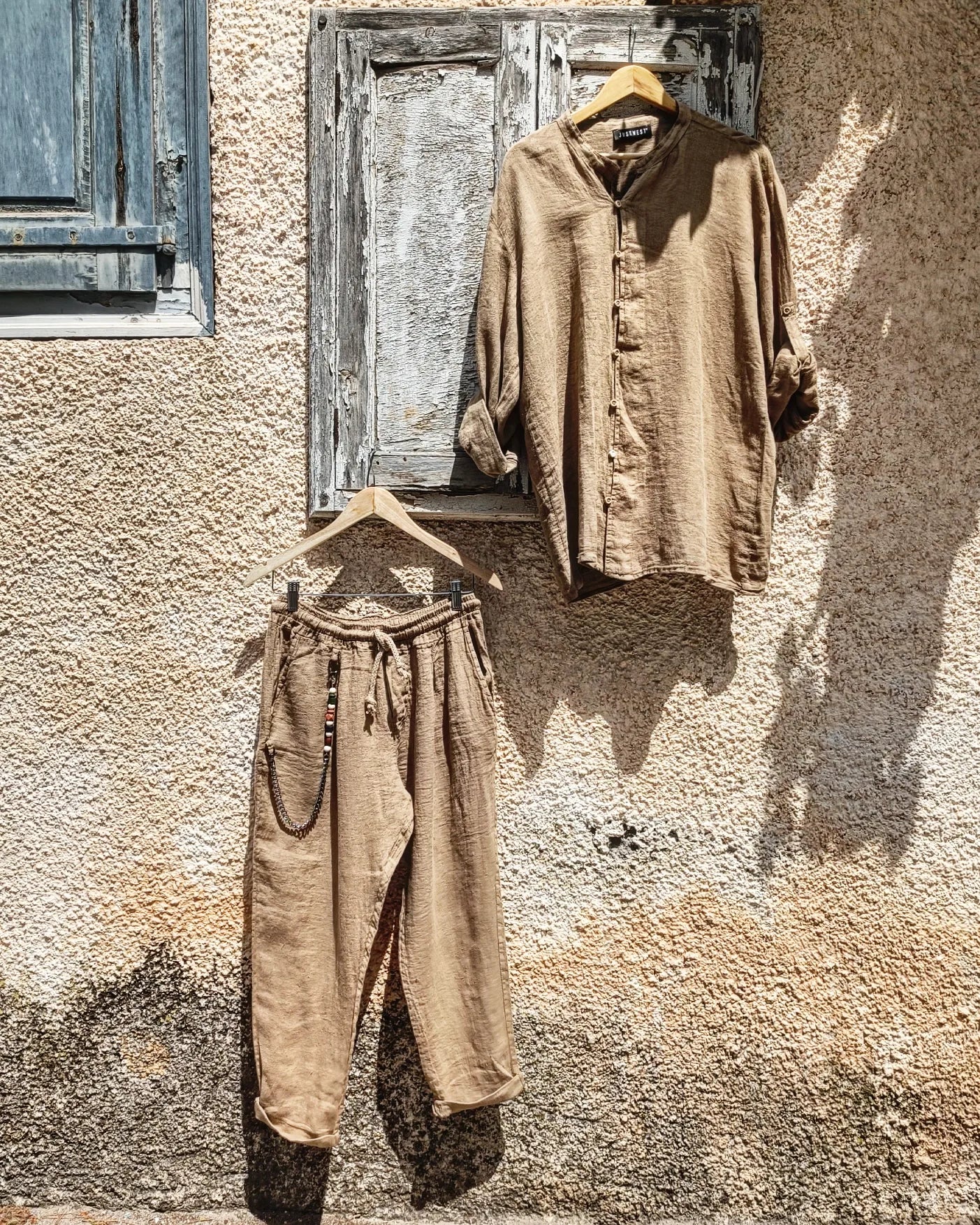 CAMEL LINEN SHIRT - Bohoskull